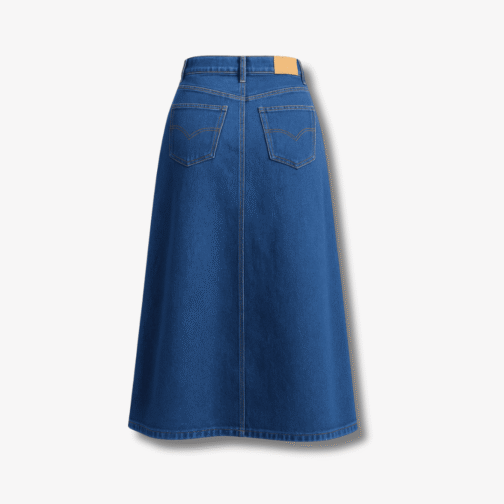 Saia Jeans Mídi 100% Algodão - Imagem 2