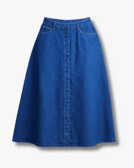 Saia Jeans Mídi 100% Algodão