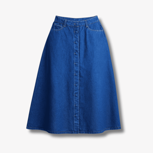 Saia Jeans Mídi 100% Algodão