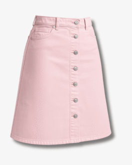 Saia Jeans Rosa 100% Algodão
