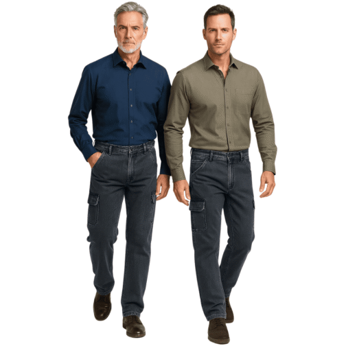 Calça reta Cargo bolso faca com elastano - 882601